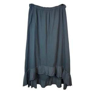 Oh My Gauze Maxi Skirt Women's 2 L/XL 100% Cotton Grey High Low Stretch Boho